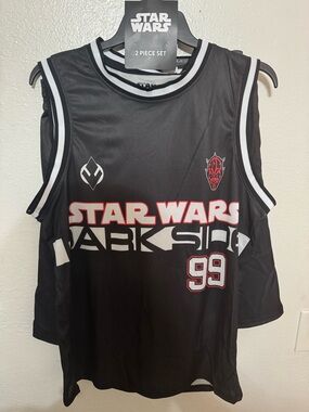 Star Wars Dark Side Darth Maul 2 Piece Set Basketball Jersey & Shorts Size Large